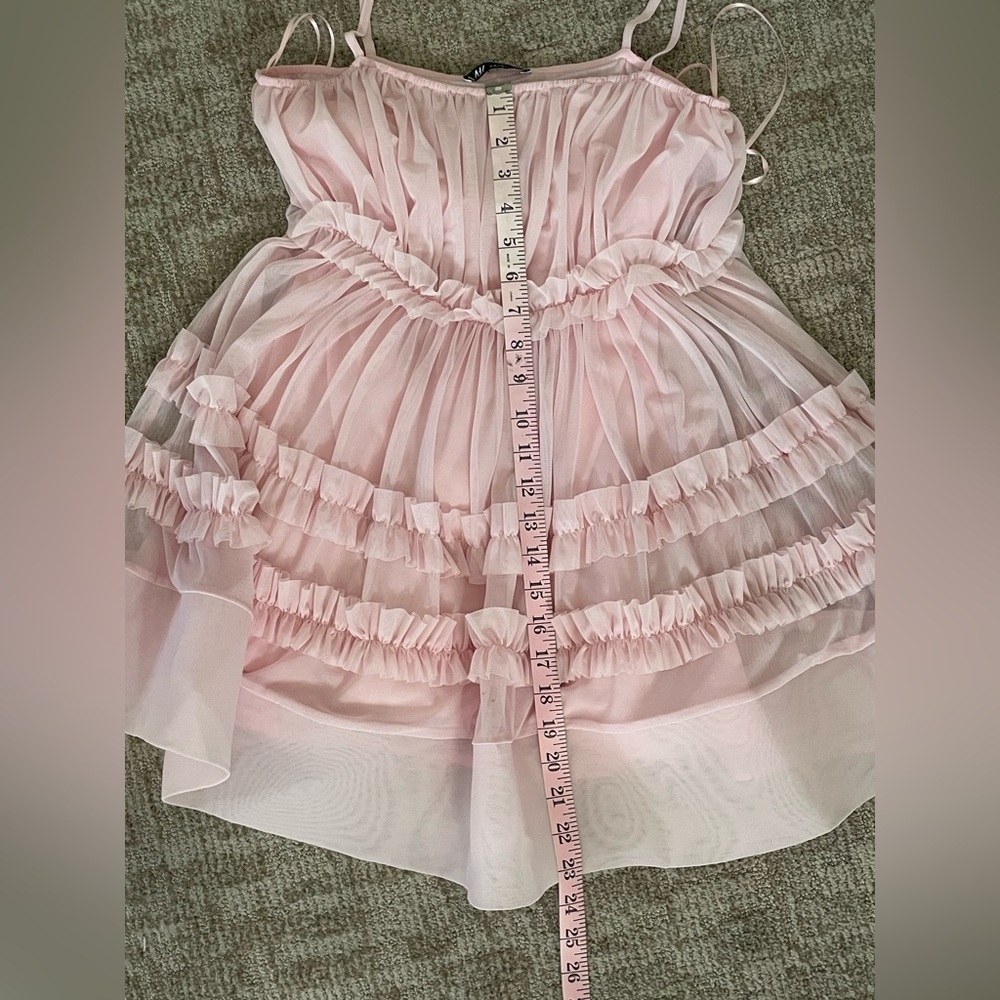 Zara Pink Ruffled Mini Dress - Picture 7 of 8